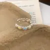 Anillo Abierto en Forma de Corazón con Goteo de Aceite, Dulce y Elegante para el Verano, Moderno y Sencillo, Lujo Ligero de Nicho, Joyería de Alta Gama