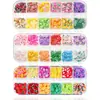 Caixa com 12 Compartimentos de Patches de Argila Macia de Frutas para Unhas Artísticas Vestíveis DIY Materiais de Decoração Transfronteiriços em Estoque