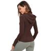 Ropa de yoga Lulu de primavera y otoño de 2024, estilo similar, con cuello levantado, chaqueta con capucha y cremallera superior, ropa de entrenamiento de manga larga adelgazante.