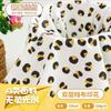 Abrigo de Luna de Crepé de Algodón con Estampado de Leopardo de Doble Capa, Bata para Casa, Vestido de Bebé de Gasa de Algodón, Tejido de Gasa Plisada