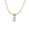 Collar con colgante de nudo de lazo de perla de agua dulce de plata esterlina S925 Shangying moderno de lujo ligero simple cadena para clavícula ventas directas de fábrica