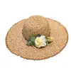 Sombrero de Sol para Niños de Primavera y Verano para Exteriores, Sombrero de Sol Grande, Ala a Prueba de Viento, Sombrero de Paja Raffia, Sombrero de Playa para Vacaciones en la Costa, Sombrero Tejido de Paja