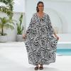 Vestido de Praia Novo Estilo Europeu e Americano, Vestido Longo Soltinho Plus Size, Vestido Longo Protetor Solar para Férias na Praia, Saída de Praia para Biquíni, Roupa de Banho por Cima