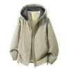 Chaqueta para hombre, otoño e invierno, forrada de polar, engrosada, acolchada, cálida, a la moda, versátil, con capucha, moderna, casual, deportiva, corte holgado