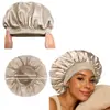 Touca de Dormir de Cetim com Aba Larga Europeia e Americana para Mulheres, Touca para Cuidados com o Cabelo, Venda Quente Transfronteiriça, Touca de Dormir que Não Danifica o Cabelo, Touca de Banho Adulto com Topo Arredondado