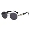Nuevas gafas de sol transfronterizas con montura metálica ovalada, gafas de sol de moda estilo callejero para hombre y mujer, protección UV, venta al por mayor