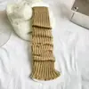 Nuevos calcetines gruesos para niños con bordes rizados, calcetines altos hasta la rodilla de punto grueso cálido de color liso para niños en invierno