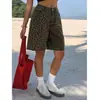Pantalones de longitud media con estampado de leopardo para mujer Biaomai, sencillos, elegantes y casuales, muy adecuados para el verano.