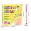 RISYAL Pluma de Pintura para Uñas Artísticas, Secado Rápido, Pluma para Puntos, Dibujo y Graffiti en Uñas, Pluma de Punta de Aguja, Pluma Liner para Diario DIY