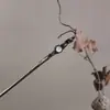 Grampo de metal de alta qualidade com cabeça de bola de Pedra da Lua para coques, grampo de cabelo retrô, versátil, grampo para Hanfu, adorno de cabelo, acessórios de cabelo para mulheres