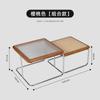 Mesa de centro de ratán para casa de troncos vintage Mesa auxiliar pequeña moderna simple francesa para apartamento Mesa cuadrada de vidrio negra para sala de estar