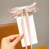 Presilha de cabelo com laço de rede e franjas em glitter prateado, fita com corrente de strass de alta qualidade, acessório de cabelo lateral elegante para meninas