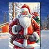 Bandera de Jardín Caliente Navideña Transfronteriza de Amazon Bandera Colgante de Poliéster Invernal Decoraciones para Fiestas de Año Nuevo Personalización
