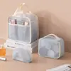 Bolsa de Cosméticos de Malla, Neceser Portátil de Viaje, Bolsa de Almacenamiento de Malla Transpirable, Bolsa de Baño Portátil Drenable de Gran Capacidad