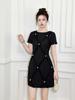 Ropa de Mujer Nueva de Verano 2026, Estilo Pequeño Fragante, Diseño de Cuello Redondo, Bordado de Rombo, Vestido Línea A 21726
