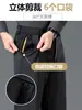 Pantalones casuales de otoño e invierno para hombre, alta elasticidad, resistentes a las arrugas, pantalones de vestir de pierna recta, forrados de polar, corte holgado, pantalones largos para papás