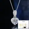 Collar de Plata de Ley S925 con Moissanita Diseño de Nicho Colgante de Corazón Microincrustado Cadena para Clavícula de Moda Elegante Lujo Accesible para el Viaje