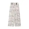 Pantalones Tie-Dye de Diseño de Nicho, Jeans Chinos Nuevos para Mujer, Pantalones de Verano de Cintura Alta Adelgazantes, Pierna Recta, Pantalones de Pierna Ancha