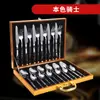 Amazon Transfronteiriço Conjunto de Talheres Ocidentais de Aço Inoxidável com 24 Peças 1010 Faca, Garfo e Colher Cor Natural Dourado Rack de Armazenamento Caixa de Presente