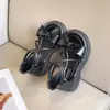 Sandálias Infantis Princesa 2026 Novo Estilo de Verão Laço Tendência Sola Macia Sapatos Romanos de Cano Alto para Crianças Maiores
