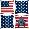 Funda de Almohada Día de la Independencia de EE. UU. Transfronteriza de Amazon Edición Aniversario Funda de Cojín para Sofá Funda de Cojín Decorativo para Mesita de Noche