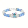 Pulsera Magnética de Hebilla Rosa y Azul de Cristal de Amazon Transfronterizo Pulsera de Cuentas de Cristal de Anime de Dibujos Animados Stitch Artículo Coleccionable