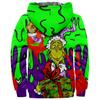 2023 Transfronterizo Nuevo Monstruo Verde de Piel Halloween Estampado Grinqi Ropa de Invierno Gruesa para Hombre con Capucha y Cremallera Ropa de Algodón Terciopelo