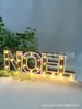 Letra de Navidad de madera con iluminación LED NOEL JOY XMAS combinación de letras lámpara de letra de contrachapado