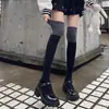 Calcetines Grises Hasta la Rodilla para Mujer, Calcetines Japoneses JK Adelgazantes de Compresión, Calcetines Largos de Tubo Gris Oscuro para Primavera y Otoño, Calcetines para Muslo