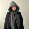 Chapéu Lenço Corta-Vento Fair Isle Estilo Coreano Integrado Temporada de Inverno Outono Quente Novo Balaclava Cachecol de Pescoço Proteção de Orelha Tricotado