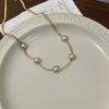 Collar de Perlas Estilo Europeo y Americano Cadena de Hueso de Serpiente Moderna Collar Sencillo de Lujo Ligero AliExpress Explosivo Set de Joyería de Perlas para Mujer