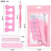 Em estoque Atacado Kit de Ferramentas para Unhas Vestíveis Conjunto de 5 peças Lixa de Placa Adesiva com Esponja Garfo para Cutícula Bastão de Cristal Separador de Dedos Escova de Chifre