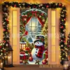 Tela de Fondo de Santa Claus Decoración Pared Puerta Ancho Atmósfera Navideña Decoración Diseño Nuevo Banner Colgante de Pared Decoración