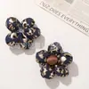 Estampa de Leopardo Coreana Azul Denim Folha de Ouro Flor de Cinco Pétalas DIY Grampo de Cabelo Acessórios de Cabelo Broche Roupas Sapato Flor Acessórios Acessórios
