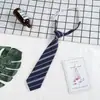 Camisa con Corbata Roja para Mujer estilo jk Japonés Estudiante Estilo Preppy Rayas Decorativa dk Corbata Perezosa Sin Nudo Fácil de Jalar