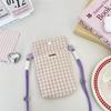 54113 Bolsa transversal de celular xadrez de alto valor 2025 novo estilo bolsa de armazenamento de miudezas para meninas armazenamento de chaves e celular