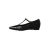 Zapatos Mary Jane de tira en T de piel de oveja lavada de capa superior para mujer, nuevo modelo de otoño, puntera cuadrada de piel genuina, aumento de altura interno, tacón medio, zapatos de un solo color de corte bajo