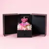 Regalo de San Valentín Collar de Proyección Joyería Caja de Regalo Oso Enamorado Rosa Puerta Doble Rosa Flor Eterna Hecho a Mano