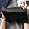 Roupa Íntima Masculina Estilo Hong Kong de Verão, Algodão Puro, Confortável, Moderna, Com Letras, Esportiva, Macia, Respirável, Shorts Boxer Masculino