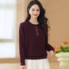 Top de punto casual de moda coreana para otoño/invierno 2026, reductor de edad, cuello redondo, talla grande, suéter versátil