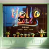 Hola2027 Día de Año Nuevo Año de la Oveja Pegatinas para Ventana Decoración de Ventana Arreglo Electroestático para Vidrio Pegatinas para Ventana Recortes de Papel de Año Nuevo Decoraciones para Ventana