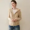 Nuevo Cárdigan de Cachemira para Mujer con Capucha Suelto de Punto Chaqueta Sudadera de Punto Otoño e Invierno Top Elegante para Mujer