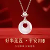Cosas Buenas Loto S925 Plata de Ley Hebilla de Paz de Loto Collar Nuevo Estilo Chino para Mujer Colgante de Calcedonia Regalo de Alta Gama