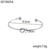 Pulsera de Anillo Colgante de Nudo Transfronterizo Europeo y Americano Accesorios DIY Tipo C Acero Inoxidable Chapado en Oro de 14K Colgante de Letra Piezas Redondas
