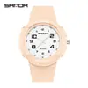 Sanda Popular de Moda Reloj de Agujas Examen Silencioso Todo Terreno Reloj para Estudiantes Infantil Luminoso Impermeable Reloj de Cuarzo