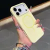 Adequado para Capa de Celular Apple 17Promax, Sucção Magnética Fina de Silicone Líquido, Capa Protetora 15 Iphone16 Cor Pura Anti-Queda