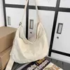 Bolsa Transversal para Mulheres Feita à Mão Grande Capacidade Estilo Preguiçoso Literário Simples Bolsa de Lona 2024 Nova Bolsa para Aula de Estudante Universitário