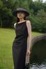 Diseñado con Estilo Francés, Impresionante Vestido Rojo de Tirantes para Mujer, Vestido sin Mangas Estilo Hepburn, Lujo Accesible de un Hombro