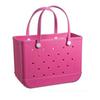 Nova Bolsa de Praia de Palha Eva com Furos Europeia e Americana Bolsa de Praia para Exterior Lavável Grande Capacidade Bolsa para Cosméticos Cesta para Animal de Estimação
