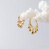 Pendientes de plata 925 con borla y hebilla para mujer, estilo retro, elegantes, con cuentas de plata, con cuentas redondas, joyería para las orejas M01226